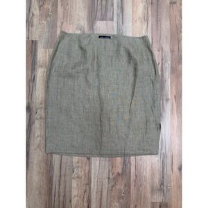 Linda Allard‎ Ellen Tracy 100% Linen Pencil Skirt Khaki Size 16